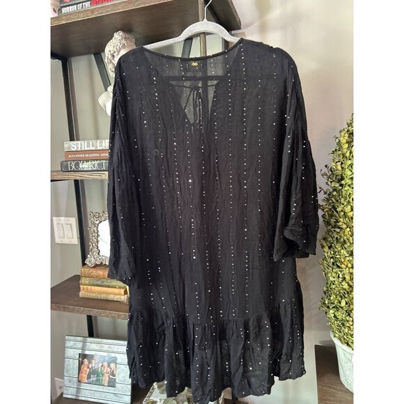 PQ Swim Angelica Sequined Tunic Cover Up Midnight Black Womens Size XS/S - Picture 8 of 10